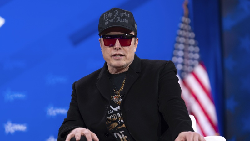 Elon Musk speaks at the Conservative Political Action Conference, CPAC, on Feb. 20, 2025, in Oxon Hill, Md.