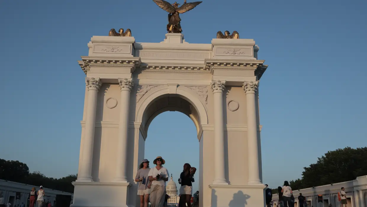 Trump's arch may break ground without final approval. Veterans are trying to stop it