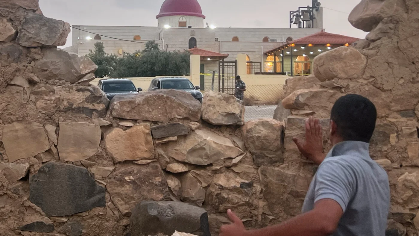 Gunmen open fire at a church during a funeral in Jordan, killing 7 and wounding 40