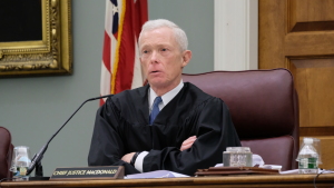 New Hampshire Supreme Court Chief Justice Gordon MacDonald during oral arguments on Feb. 1
