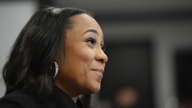 President Trump and Fulton County District Attorney Fani Willis began their second terms in office a few weeks apart. Willis is seen here on Oct. 22, 2024, in Atlanta.