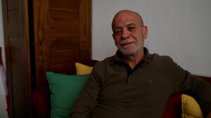 Suleil Hamawi is pictured at home. He spent 32 years in prison in Syria before being freed after Bashar al-Assad's ouster.