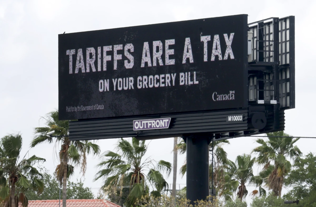 The Canadian government has placed anti-tariff billboards in numerous American cities, including this one in Miramar, Fla.