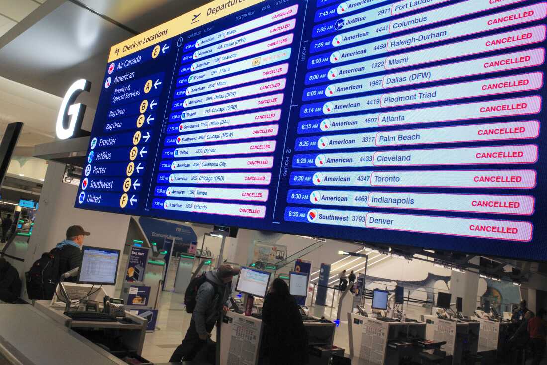 All flights into and out of LaGuardia Airport were cancelled on Monday morning.