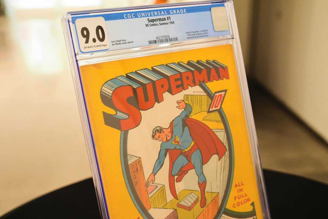 A view of a DC Comics, Superman No. 1 issue is shown Monday, Nov. 24, 2025, in Irving, Texas.