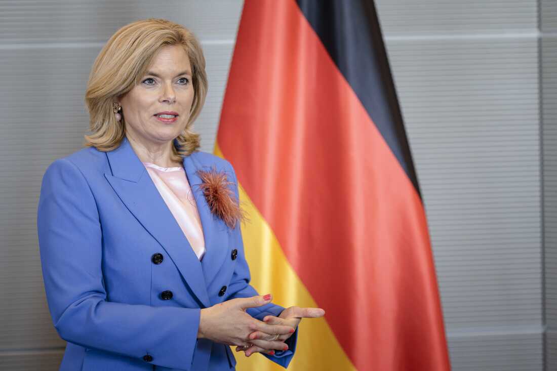 President of German Parliament Bundestag Julia Klöckner speaks to the media on July 8 in Berlin.