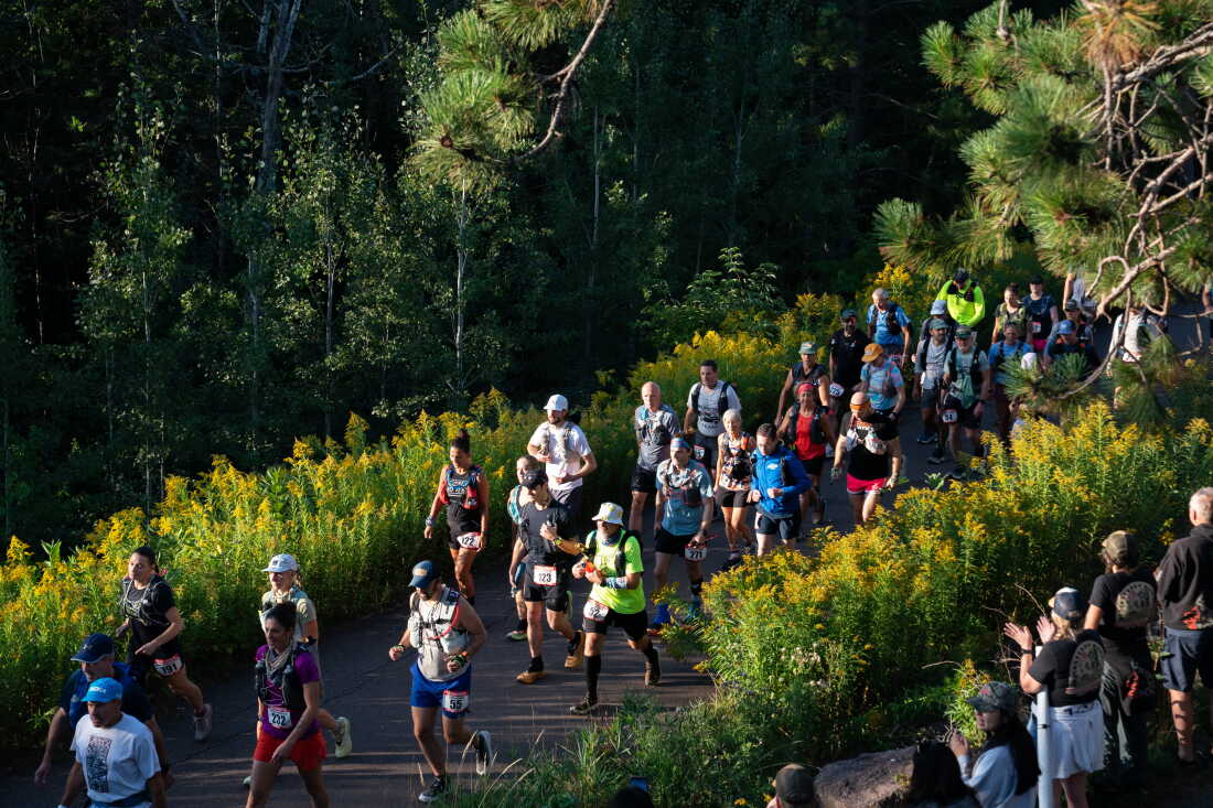 Racers begin the Superior 100 Mile Trail Race Friday, Sept. 11, 2026 at Gooseberry Falls State Park near Two Harbors, Minn. The about 100-mile race follows the Superior Hiking Trail ending in Lutsen.