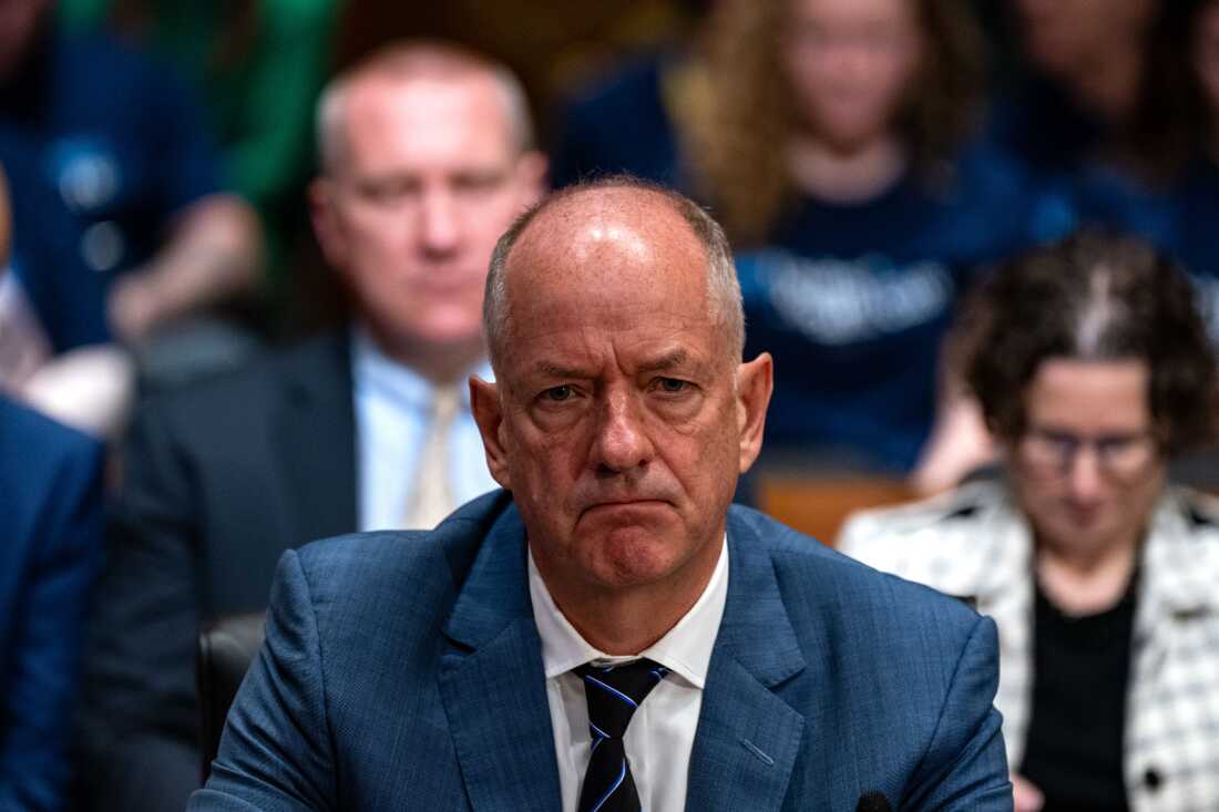 Former UnitedHealth CEO Andrew Witty testifies before the Senate Finance Committee in May 2024, over a massive data breach at his company's Change Healthcare. UnitedHealth's business and reputational problems have mounted since then, and Witty resigned "for personal reasons" on Tuesday. (Photo by Kent Nishimura/Getty Images)
