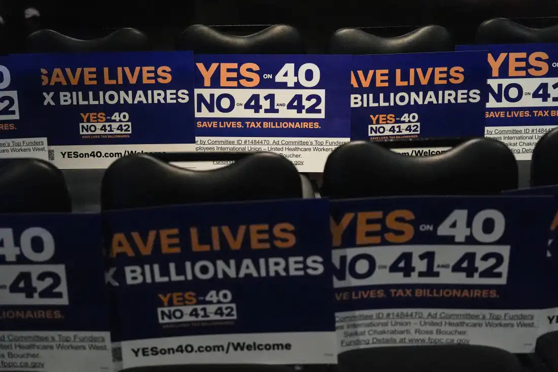 Signs that say yes on 40, no on 41 41.
