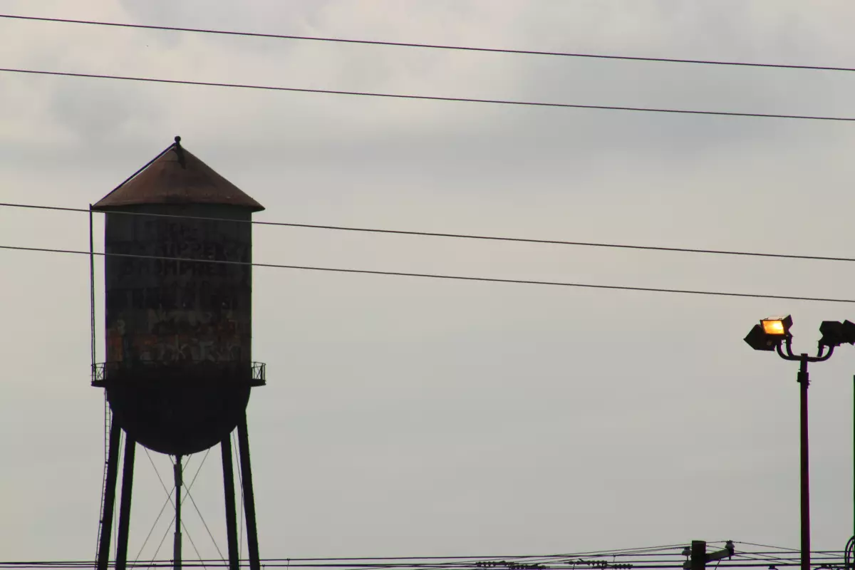 A water tower near Cockrell Ave. in Dallas.