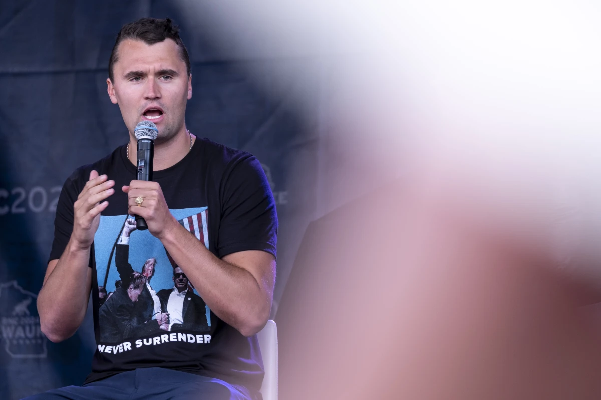 Charlie Kirk is shown at the Republican National Convention in downtown Milwaukee, Wisc., on July 17, 2024.