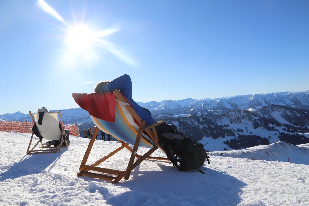 People soak up the sun on deck chairs in the Allgäu region of southern Germany in 2020. Saturday is the winter solstice, the shortest day of the year in the Northern Hemisphere.