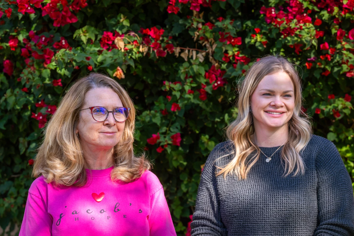Jo Jones (left) is the founder of Jacob's Hope, a specialty nursery in Mesa, Ariz., that cares for substance-exposed newborns. Lyndsey Steele (right) is the nursery's associate director. Steele is hoping to secure opioid settlement money to help keep the nursery afloat.