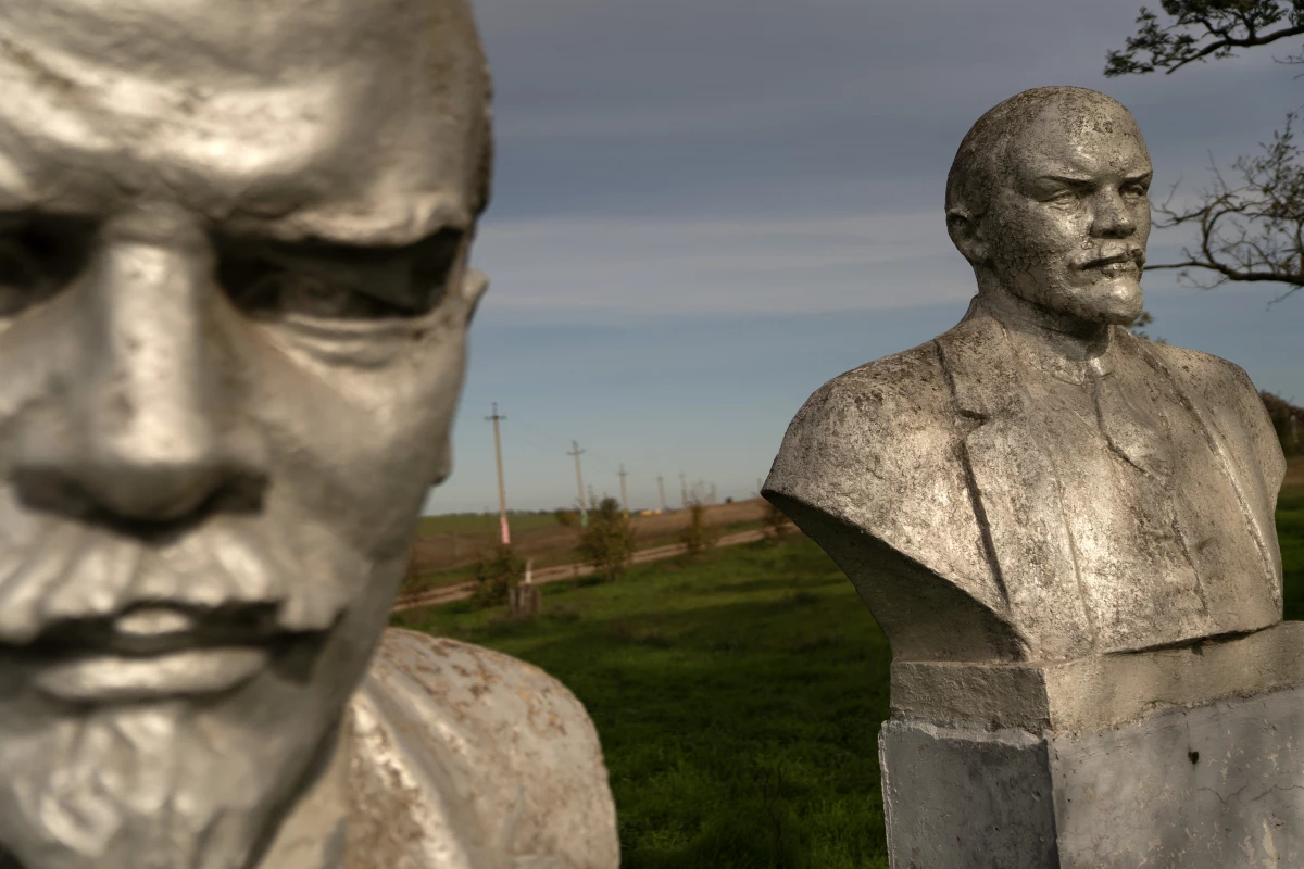 Busts of Vladimir Lenin are seen in a statuary garden in Frumushika-Nova. Oleksandr Palariev, a winemaker, naturist and entrepreneur, collected the monuments and placed them in the garden to represent the long period of Soviet totalitarian rule in the country. Millions of Ukrainians died of famine in the early 1930s and during World War II.