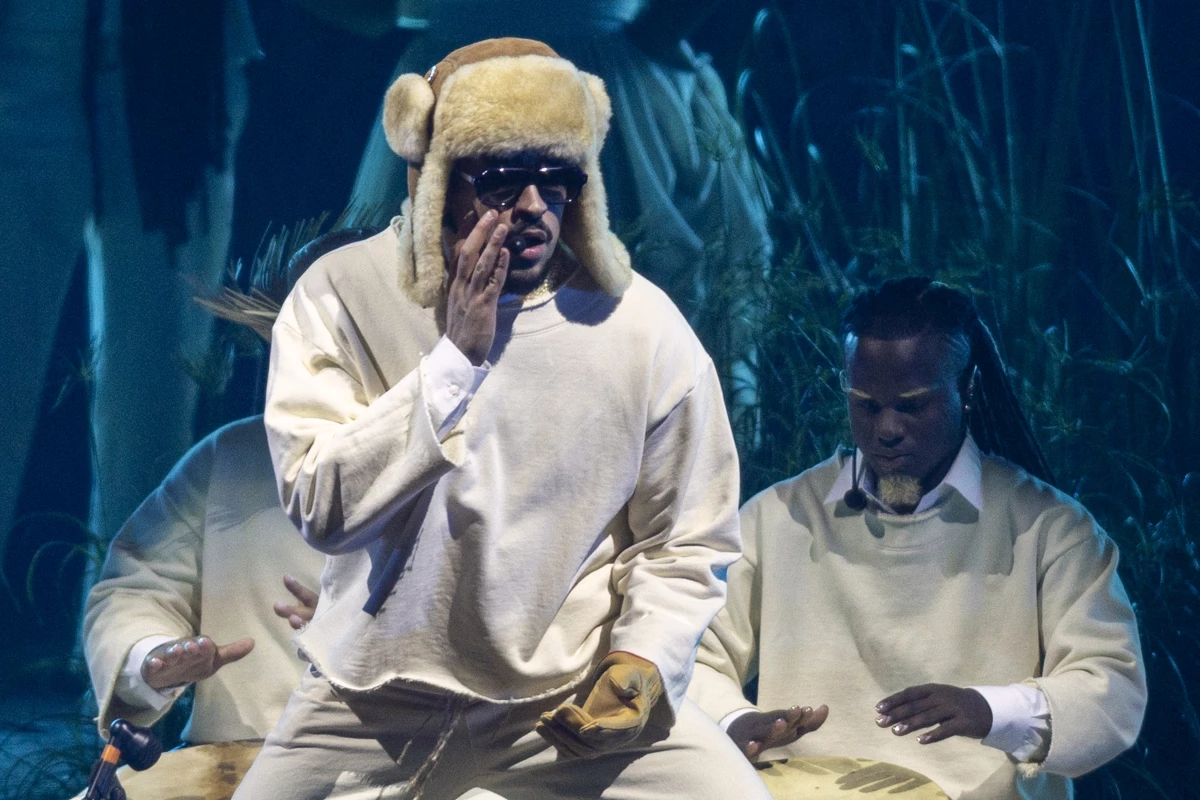 Puerto Rican singer Bad Bunny performing onstage in San Juan on July 11 during the first night of his 30-show residency in Puerto Rico.