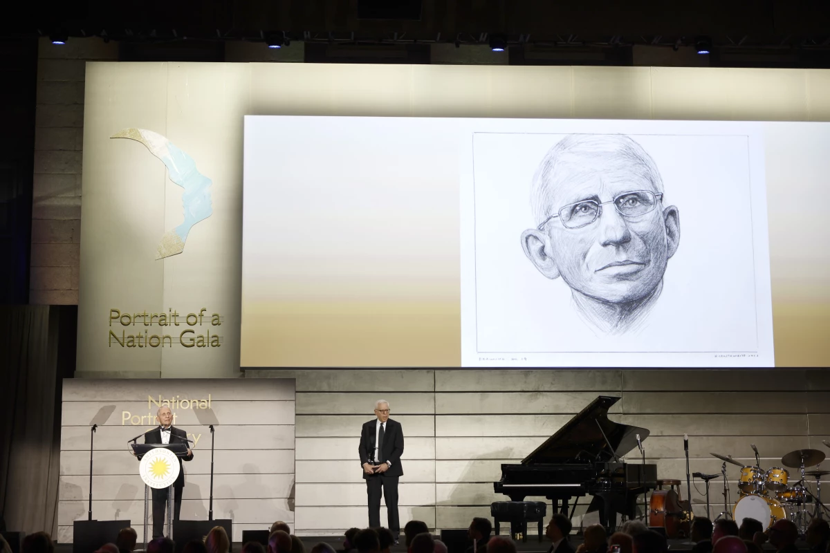 Anthony Fauci, then-chief medical adviser to President Joe Biden and director of the National Institute of Allergy and Infectious Diseases, was honored with a portrait at the National Portrait Gallery's annual Portrait of a Nation Gala in 2022. The stop-motion drawing animation from artist Hugo Crosthwaite is one of many items and exhibits listed in a White House announcement.