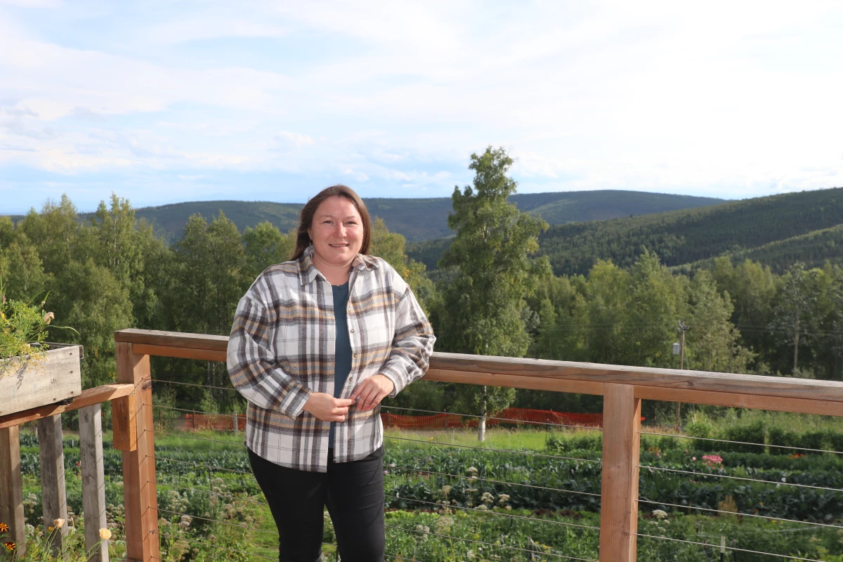 Eva Dawn Burk, a community food activist, visited Calypso’s farmer training program in August. Burk founded the program to grow a network of Alaska Native farmers.