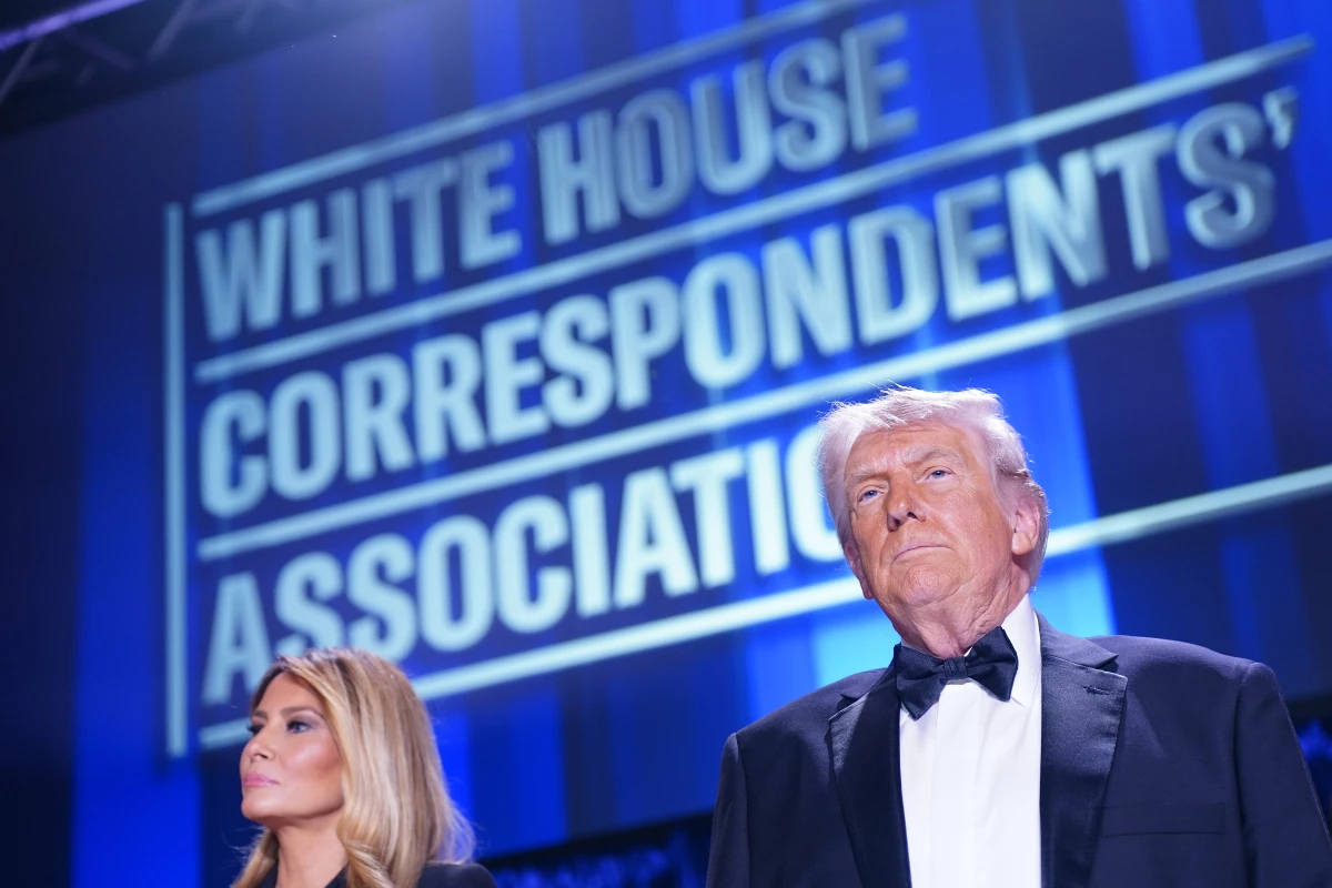First Lady Melania Trump and President Trump at the annual White House Correspondents Association Dinner April 25, 2026 in Washington, D.C.