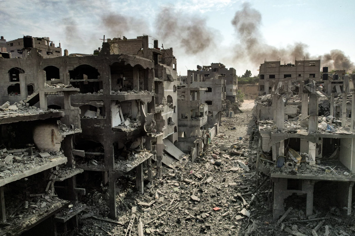 Buildings destroyed by Israeli airstrikes in Gaza's Jabalia camp for Palestinian refugees on Oct. 11, 2023.