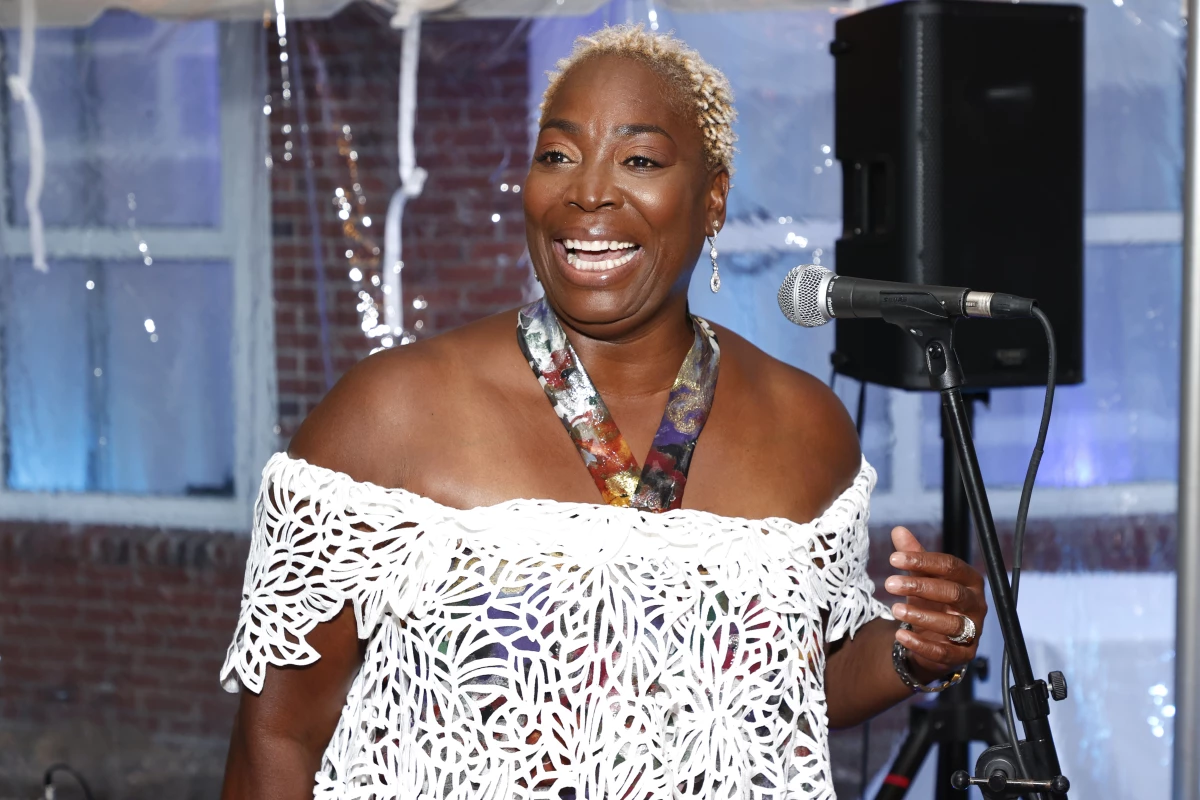 Andrea Lawful-Sanders, pictured in August 2021, resigned from her hosting position at WURD Radio after interviewing Biden with questions provided by his campaign.