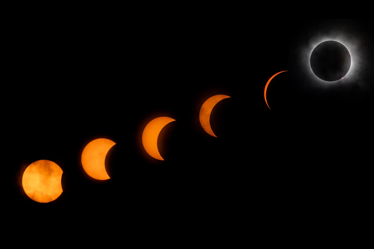 A photo composite of the total solar eclipse taken during the Kerrclipse Festival on April 8 in Kerrville, Texas. Full story here.