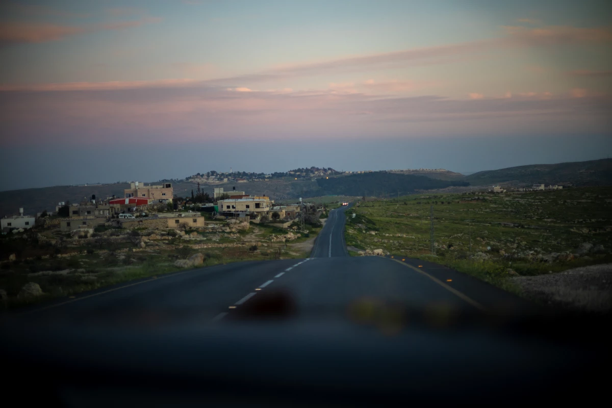 A view of Route 60, which crosses the West Bank from north to south, in the area of the South Hebron Hills.