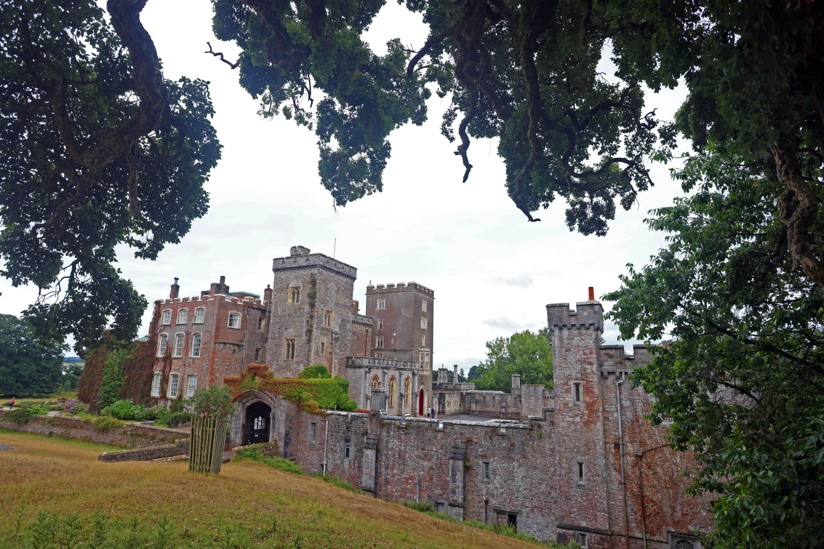 General view of Powderham Castle in Devon, Britain, July 21st 2025. The castle is the family seat of Aristocrat Charles Courtenay, 19th Earl of Devon - one of the 86 remaining sitting hereditary peers in the UK parliaments' House of Lords Upper Chamber who will be kicked out if the British government's House of Lords (Hereditary Peers) Bill passes.