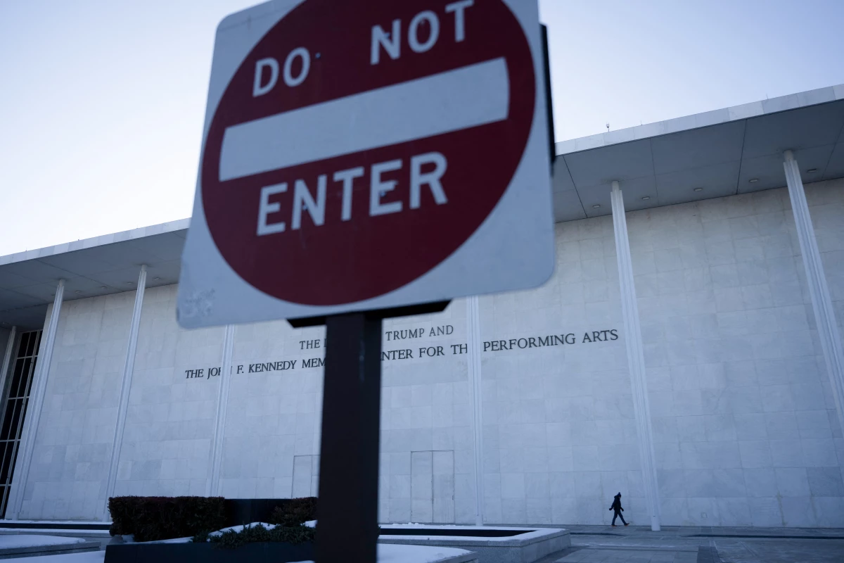 A view of the Kennedy Center in Washington, D.C., in February. On Monday, a group of eight architecture and culture groups filed a federal lawsuit against President Trump and the arts complex's board to halt a planned renovation.