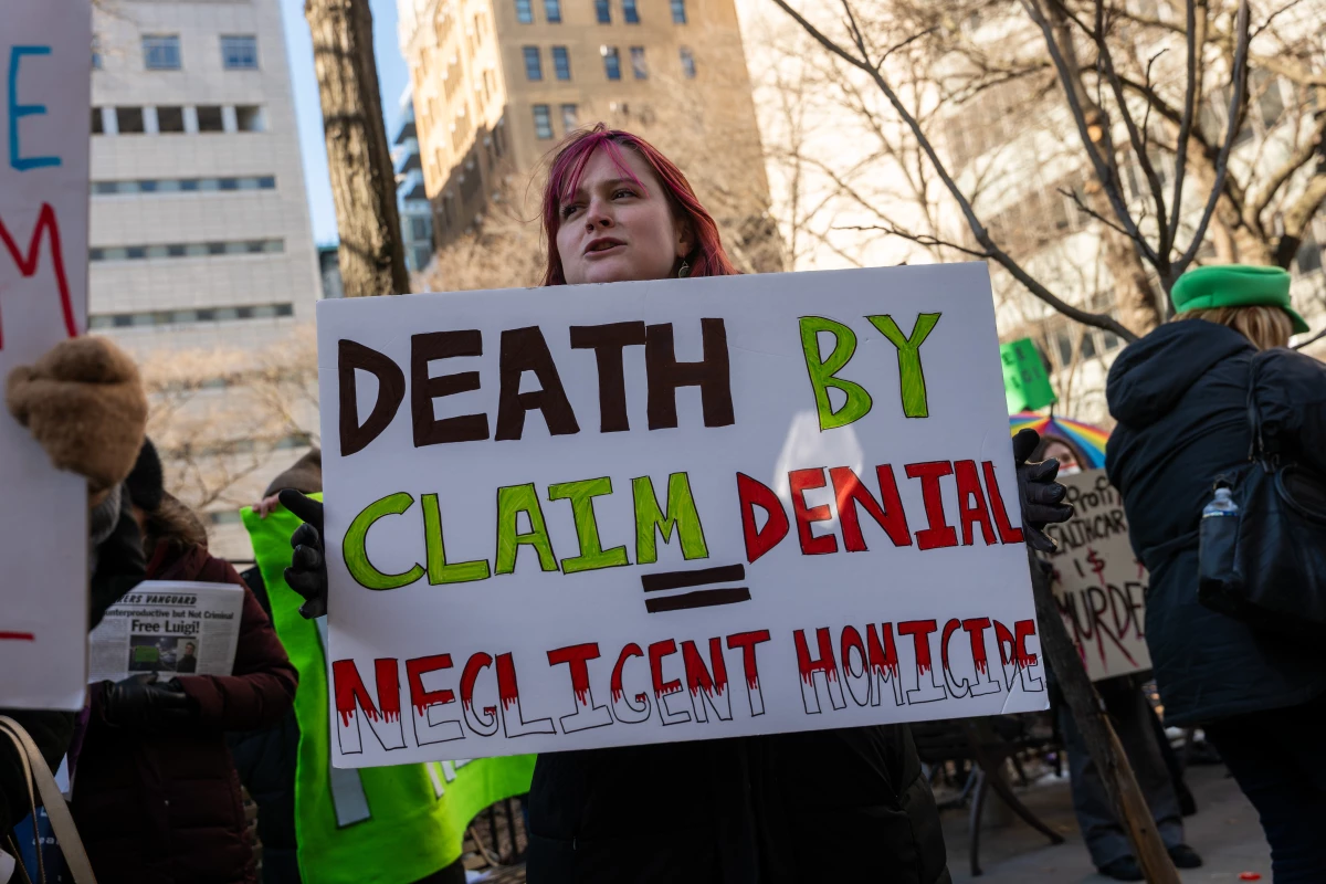 Supporters of Luigi Mangione, the 26-year-old accused of killing UnitedHealthcare CEO Brian Thompson, gather outside of Manhattan Criminal Court. His case has sparked national conversation about health care coverage in United States.