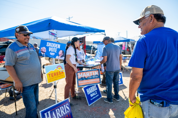 The McKinley County Democratic Party in New Mexico hosted a booth at the Gallup Flea Market.