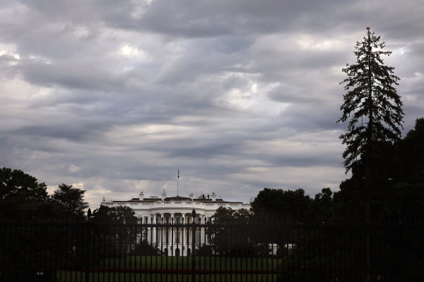 The White House as seen through security fences on July 18, 2024.