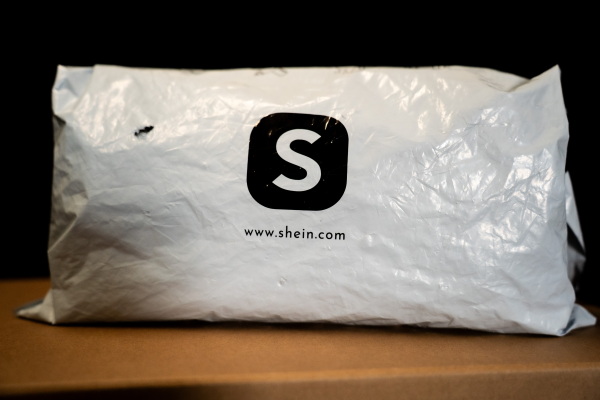 A package from Shein. Experts say roughly 1.4 billion small packages worth less than $800 are now being shipped by international retailers directly to American consumers every year. About 40 percent of those shipments come from China and Hong Kong. After May 2 they'll face stiff tariffs and inspections.