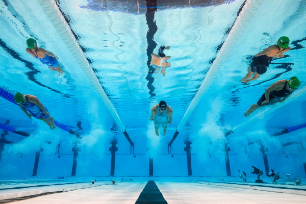 Here, an underwater view shows (from left) South Africa's Kaylene Corbett, Ireland's Mona McSharry and South Africa's Tatjana Smith competing in a heat of the women's 200m breaststroke swimming event during the Paris 2024 Olympic Games in Nanterre, west of Paris, on July 31.