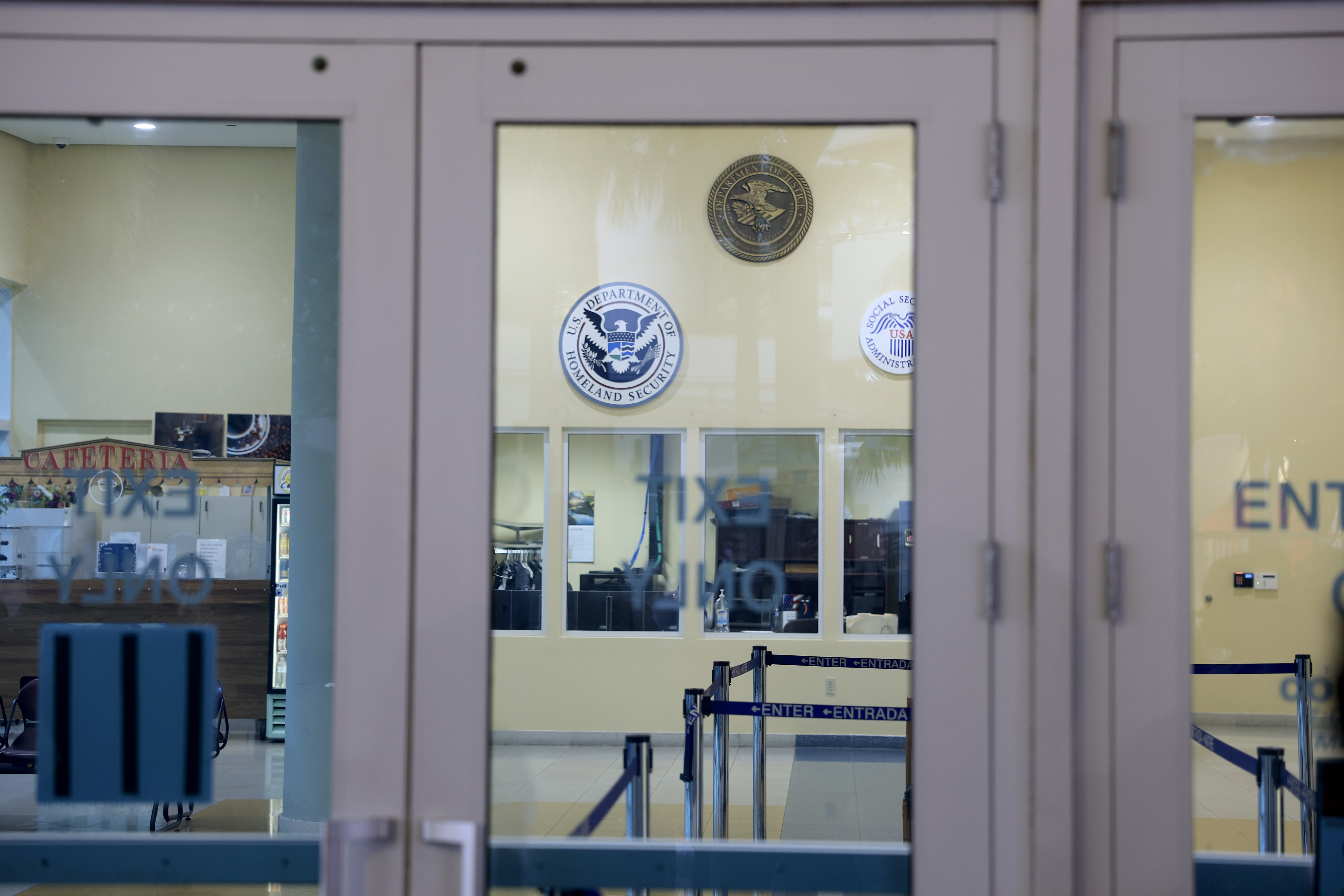The front lobby of the Miami Immigration Court seen on Jan. 28, 2026 in Miami, Florida.