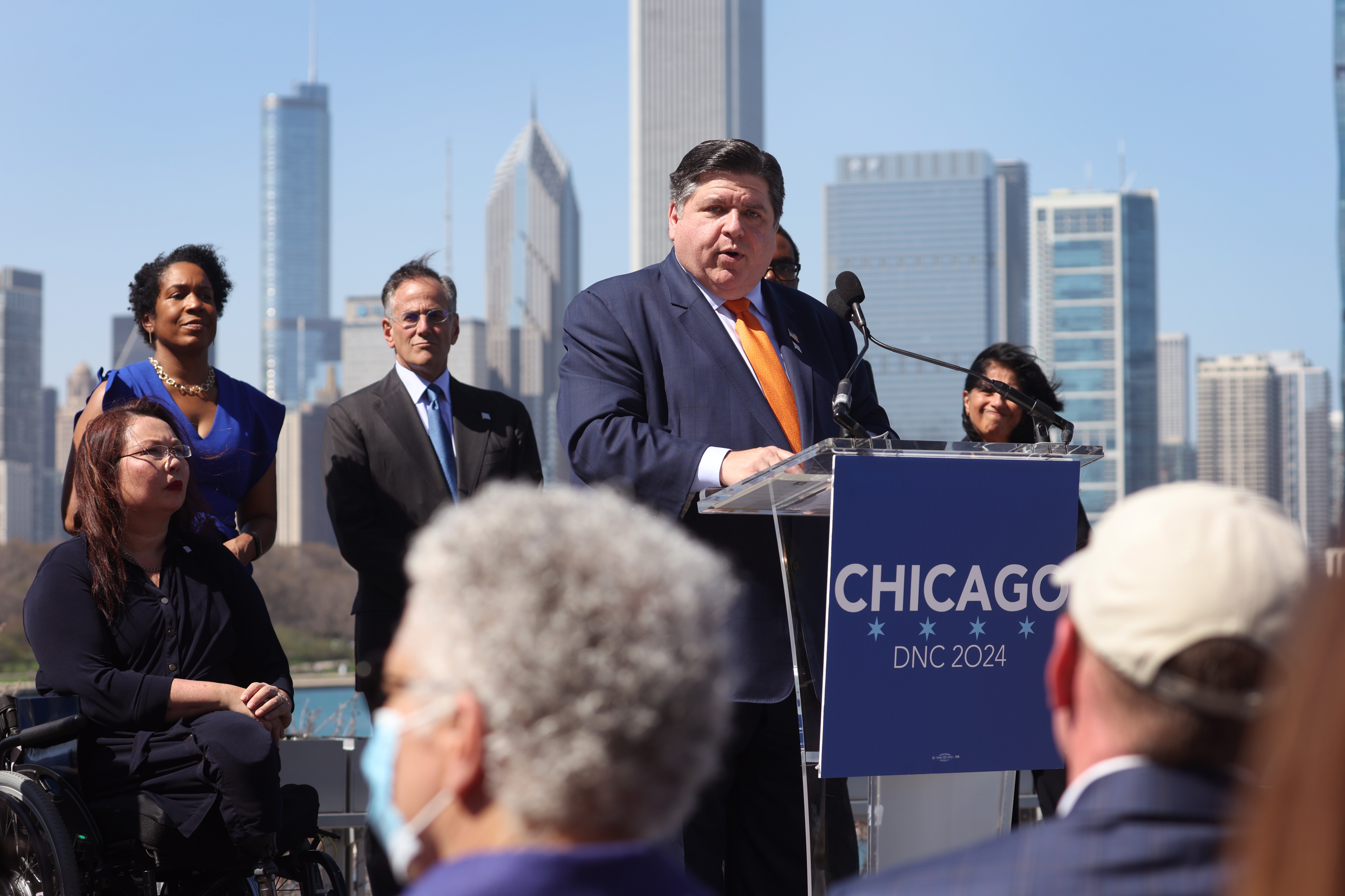 DNC Chairman Jaime Harrison Holds News Conference Regarding Chicago Hosting The 2024 Democratic National Convention