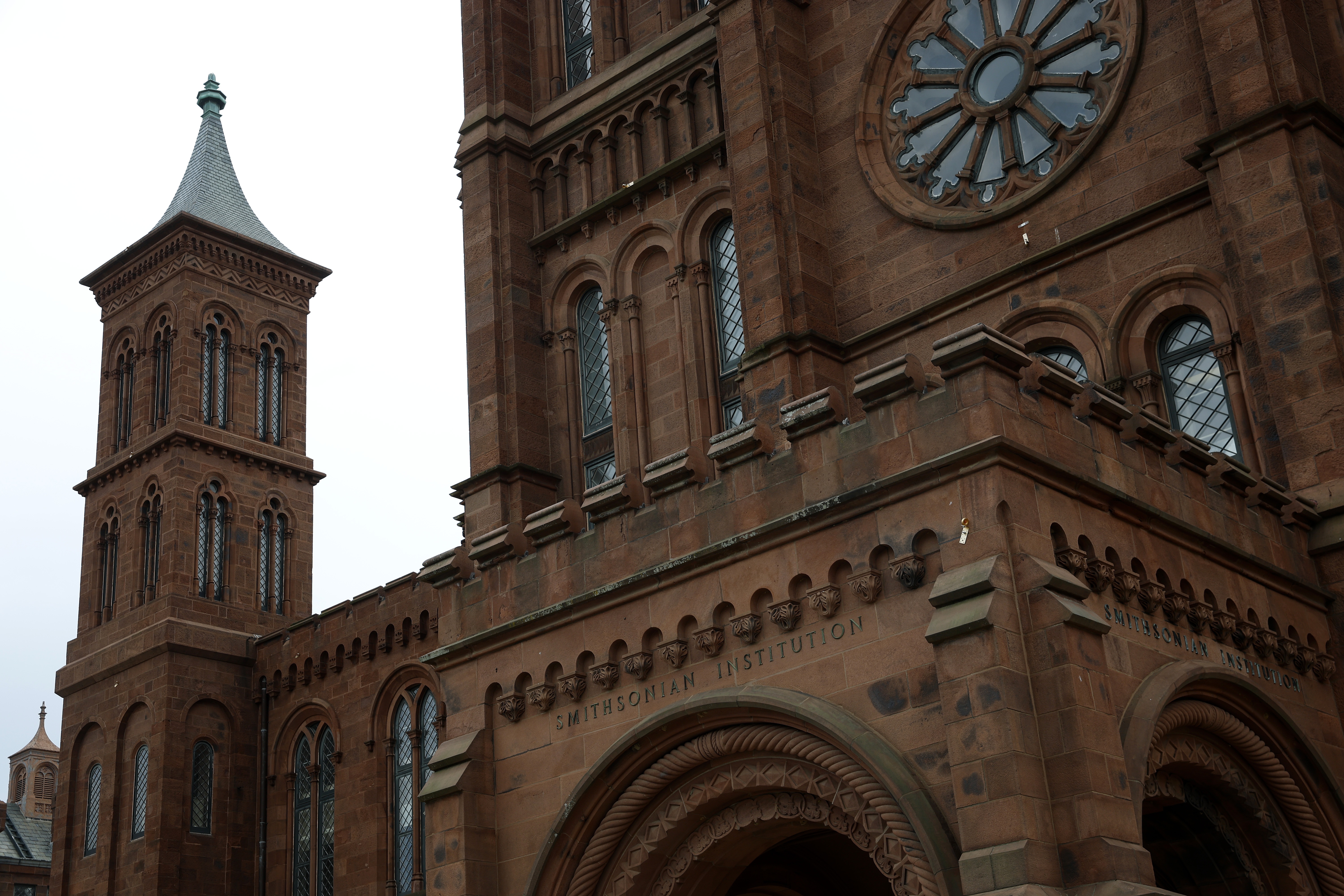 The Smithsonian Institution Building on the National Mall is seen on March 28 in Washington, D.C. The organization is the target of an order from President Donald Trump that seeks to restore "truth and sanity to American history."