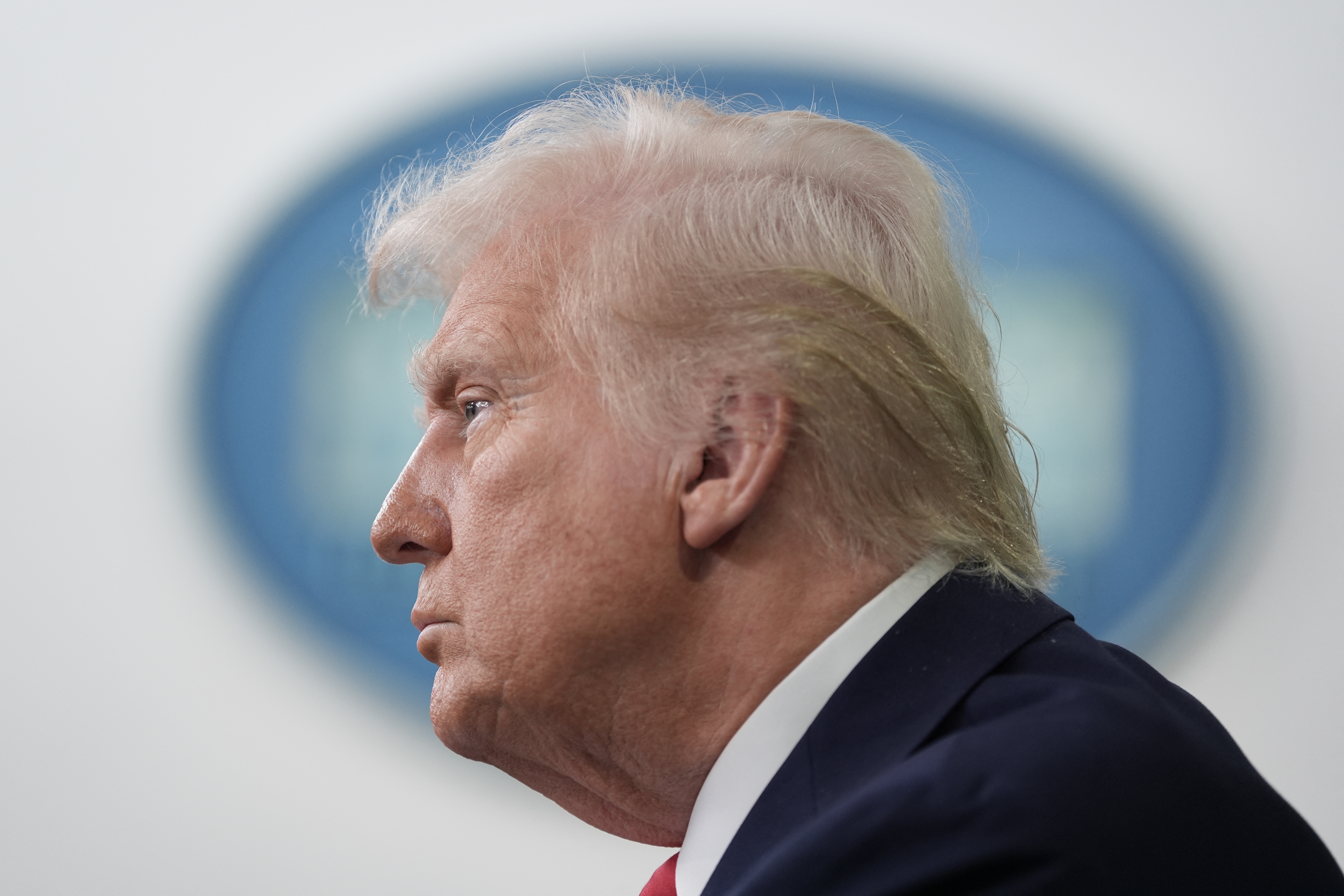 President Trump speaks to the press from the Brady Press Briefing Room at the White House on Jan. 30. On Tuesday, the president plans to sign on executive order pulling the U.S. out of the United Nations Human Rights Council.