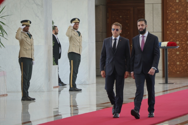 Explosions Rock Damascus During Macron Visit