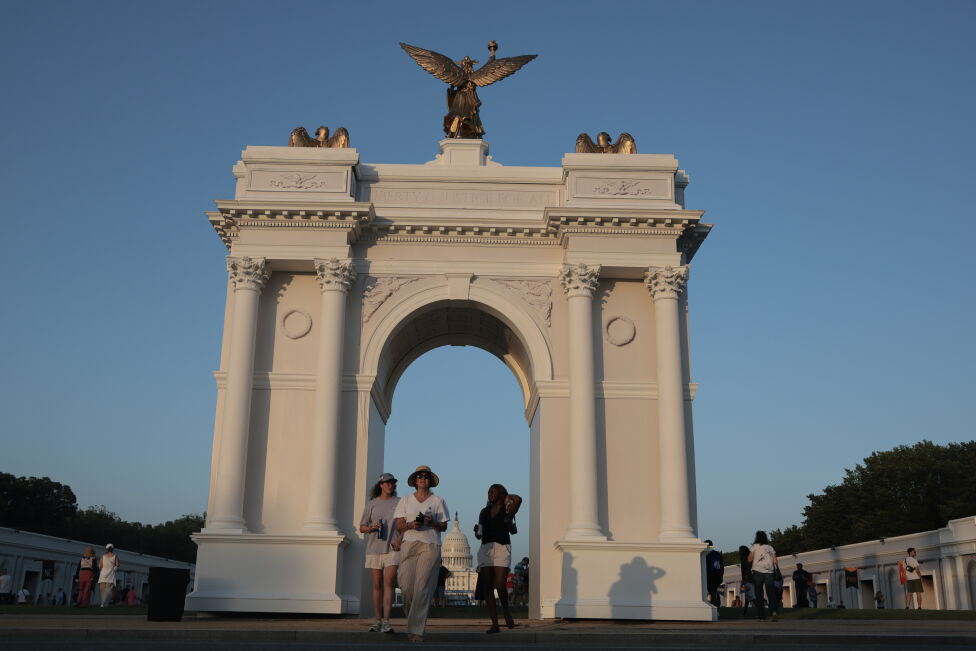Trump's arch may break ground without final approval. Veterans are trying to stop it