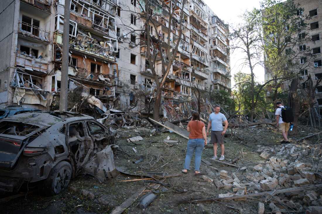 Ukraine capital hit by massive Russian drone and missile attack : NPR