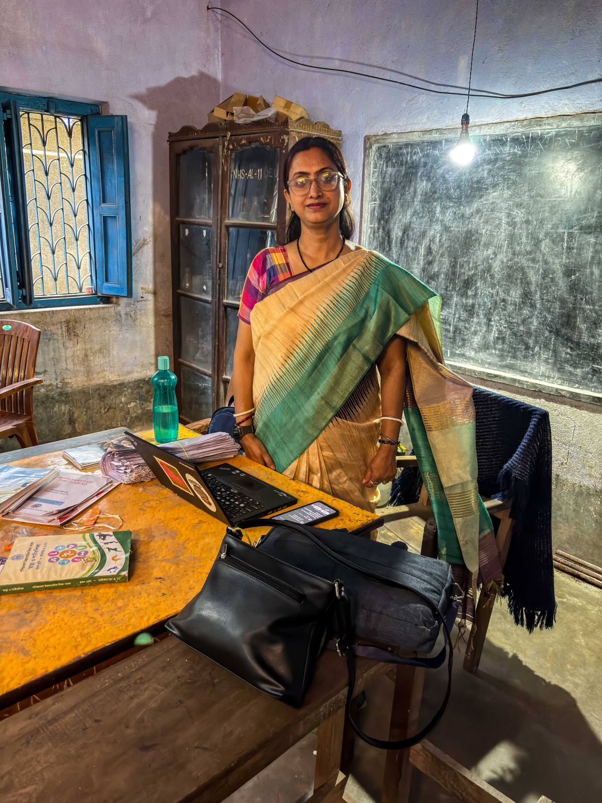 Joyeeta Bannerjee in her classroom in India. During a fellowship in Pennsylvania, she writes, 'I study and observe in schools that are modern and well equipped. Instructors are called 'professionals,' not 'lady teachers.' Students compose their essays on laptops instead of scraps of reused paper. Yet, even in these classrooms, I see female educators juggling motherhood, grading and exhaustion. Patriarchy, it seems, travels well; it only changes its tone.