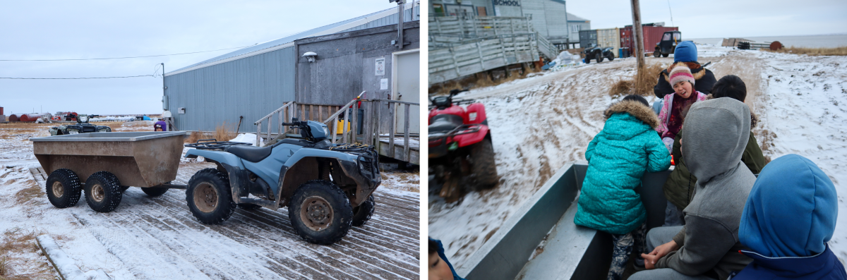 Students in Newtok, near the Bering Sea, ride home to use the bathroom last spring after the school's water pipes froze and broke, leaving the school without running water.
