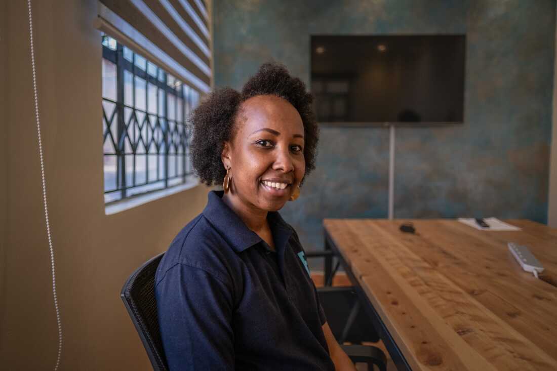 Buildher's founder, Tatu Gatere, photographed at the organisation's training facility in Nairobi, Kenya.