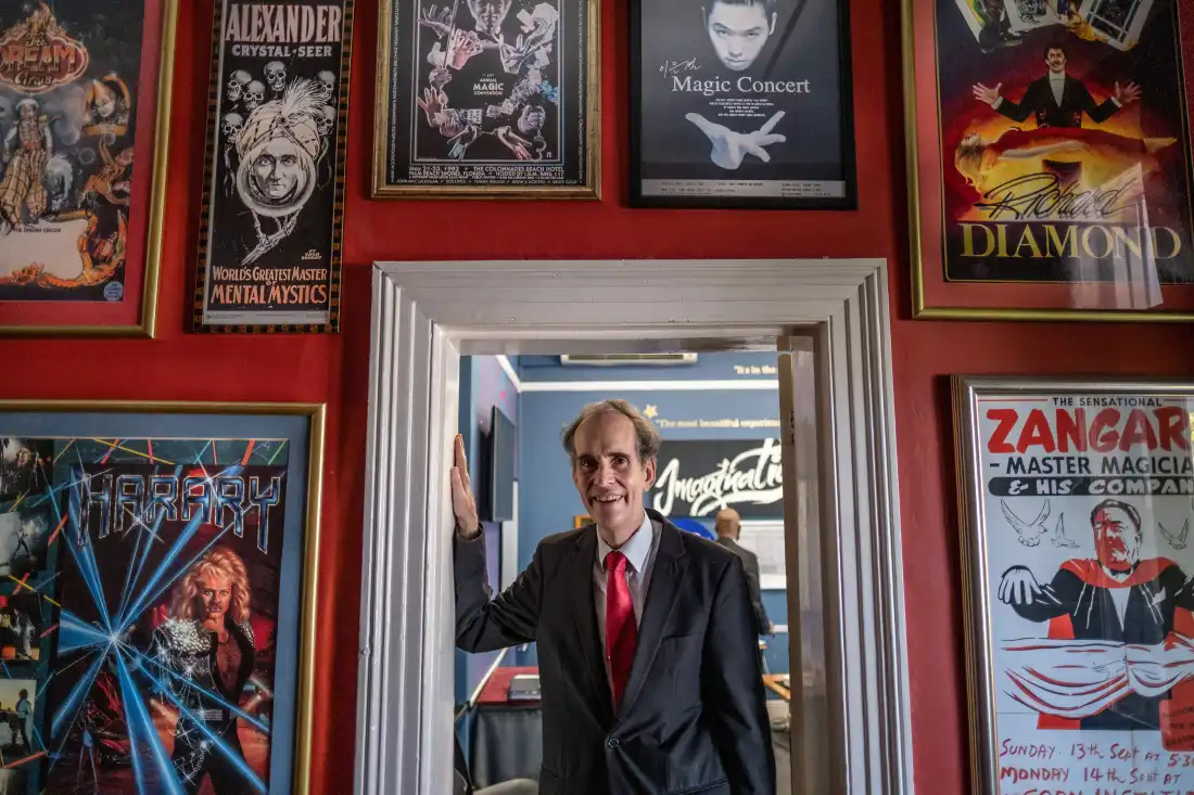 David Gore, founder of a the the Cape Town College of Magic. Gore founded the school in 1980, defying apartheid era laws by teaching multiracial classes. In the decades since, the college has trained thousands of magicians, illusionists and performers.