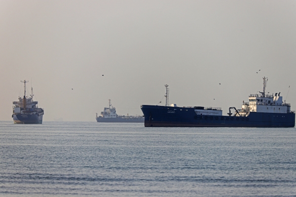 In this picture obtained from Iran's ISNA news agency on June 1, 2026, vessels sail at Suru Beach in Bandar Abbas along the Strait of Hormuz.