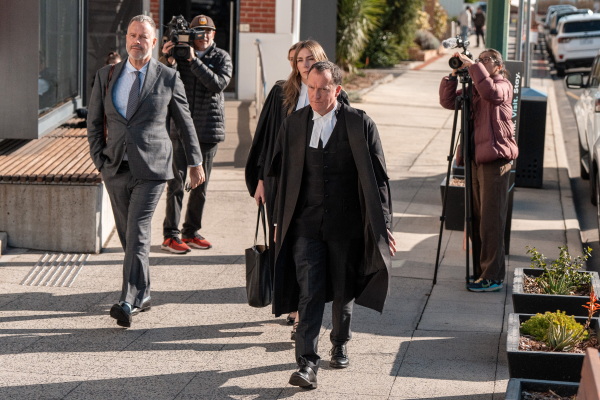 Lawyers walks out of the Latrobe Valley Law Courts.
