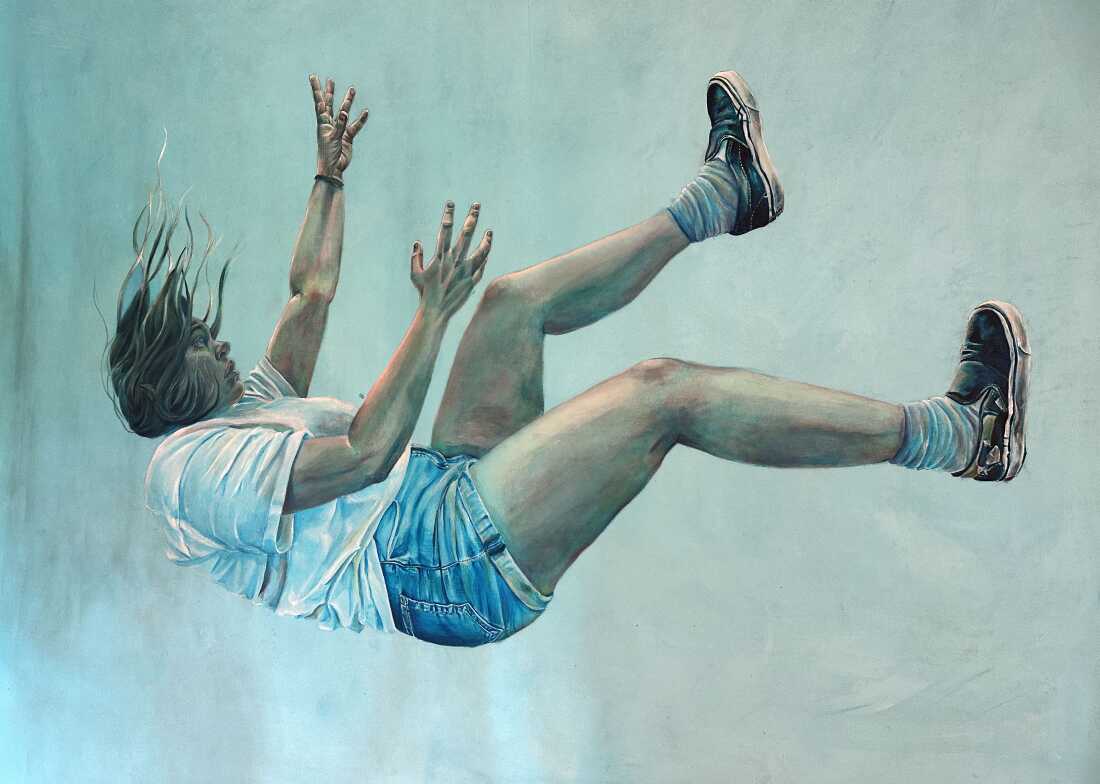 Falling by artist Betty Shanefelter is one of the works in The Teen Experience, a show at American University's Katzen Gallery until August 10th.