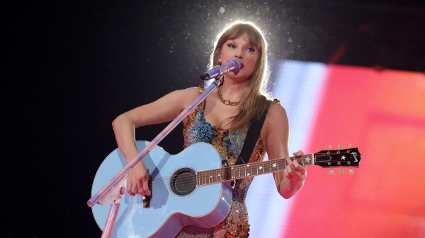 Taylor Swift performs onstage during the European leg of her Eras Tour on July 05, 2024 in Amsterdam, Netherlands.