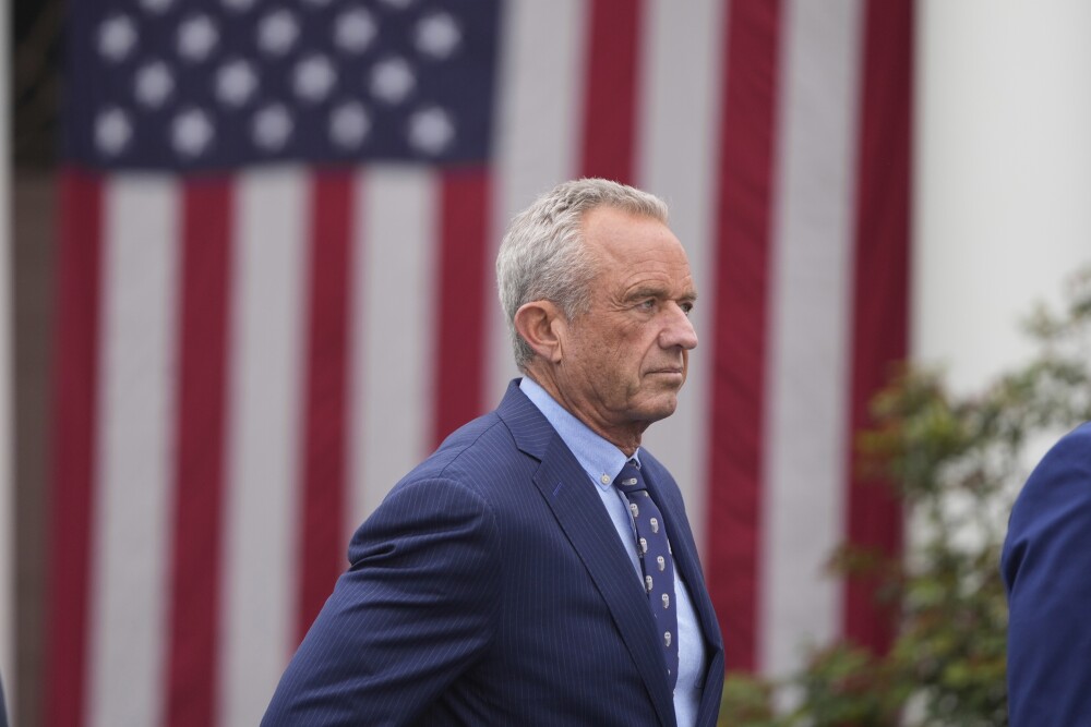 Health and Human Services Secretary Robert F. Kennedy Jr. arrives before President Trump speaks during an event to announce new tariffs Wednesday in the Rose Garden at the White House in Washington, D.C. (AP)