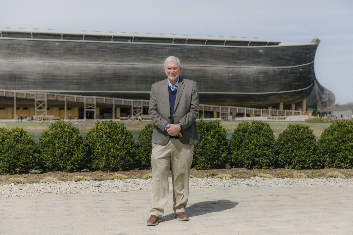 Ken Ham, founder of Answers in Genesis, poses for a portrait at the Ark Encounter in Williamstown, Ky., on March 21.